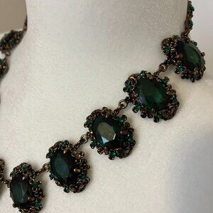 Emerald Statement Necklace | Gothic Revival Baroque Victorian Glam